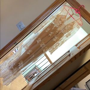 BoHo floral tan and white dress